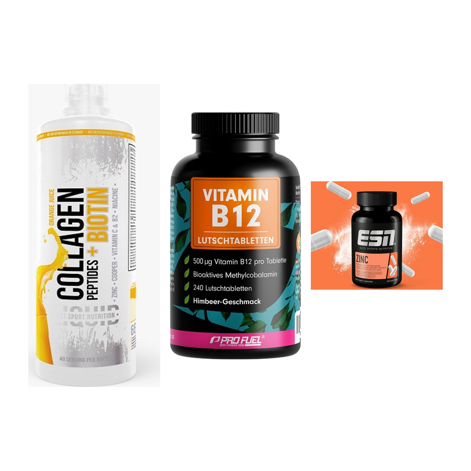 Haut, Haare & Nägel: MST Collagen + ProFuel Vitami + ESN Zinc – alle enthaltenen Artikel