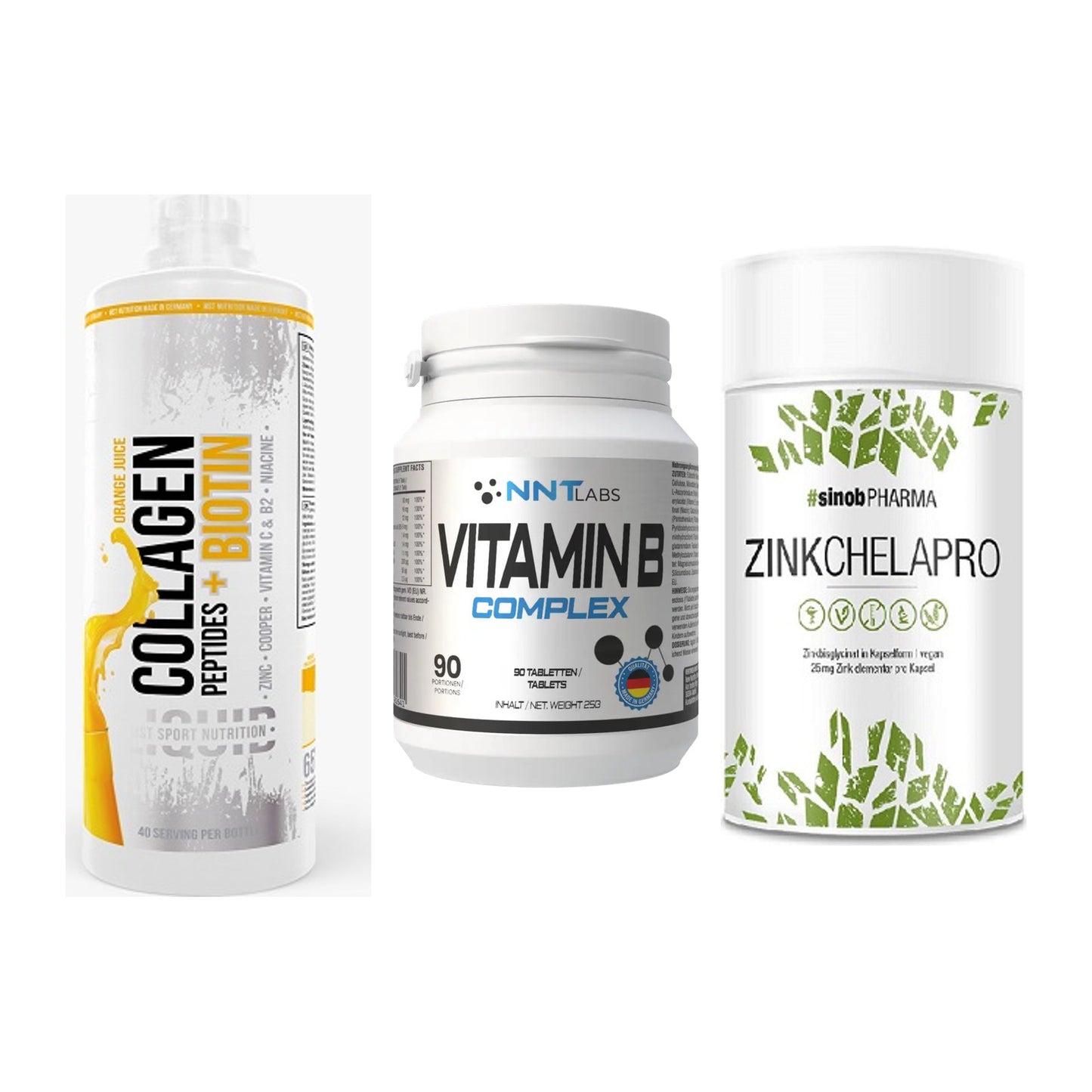 Haut, Haare & Nägel: MST Collagen + NNT Vitamin B + Sinob Zink – alle enthaltenen Artikel