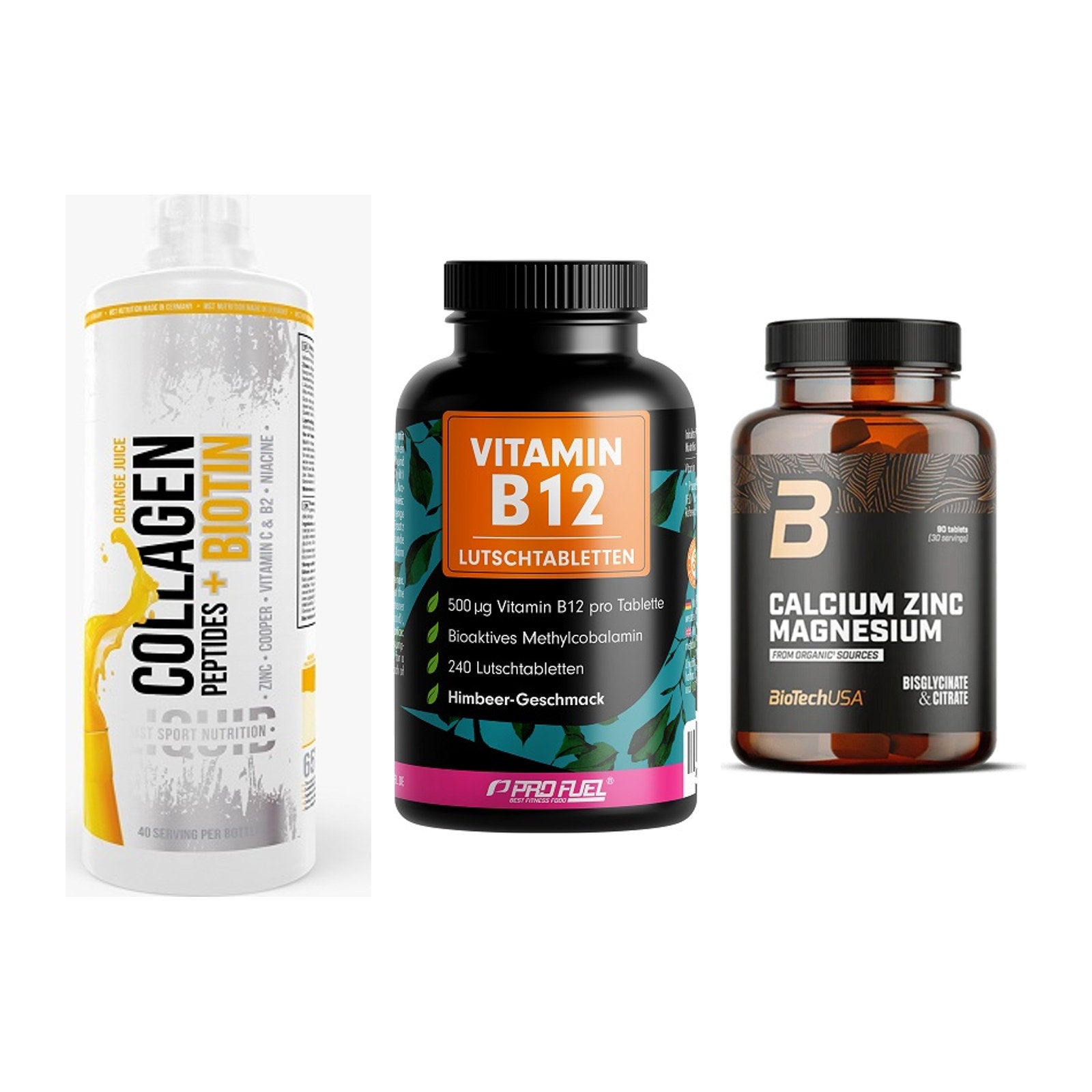 Haut, Haare & Nägel: MST Collagen + ProFuel Vitami + BioTech Calciu – alle enthaltenen Artikel