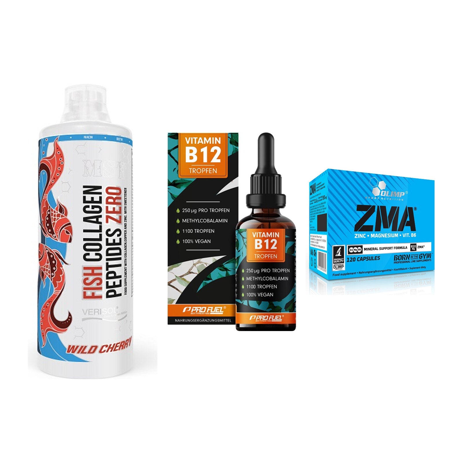 Haut, Haare & Nägel: MST Fish + ProFuel Vitami + Olimp ZMA – alle enthaltenen Artikel