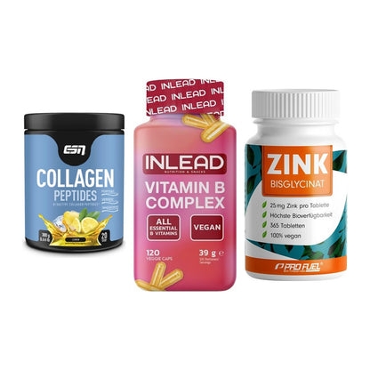 Haut, Haare & Nägel: ESN Collagen + INLEAD Vitamin + ProFuel Zink – alle enthaltenen Artikel