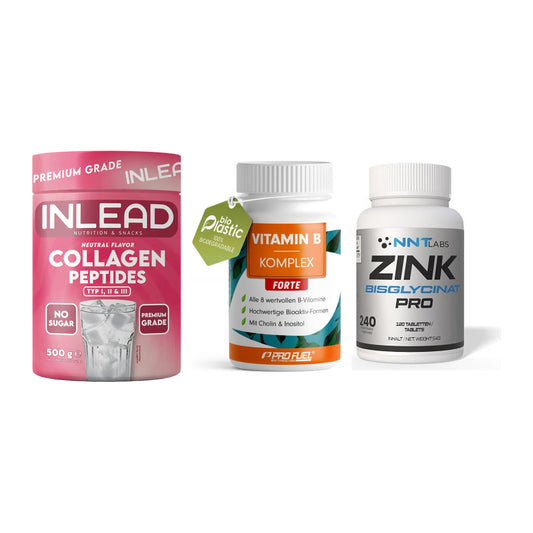 Haut, Haare & Nägel: INLEAD Collage + ProFuel Vitami + NNT Zink 50mg – alle enthaltenen Artikel
