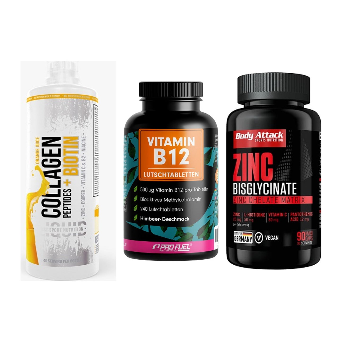 Haut, Haare & Nägel: MST Collagen + ProFuel Vitami + Body Attack – alle enthaltenen Artikel