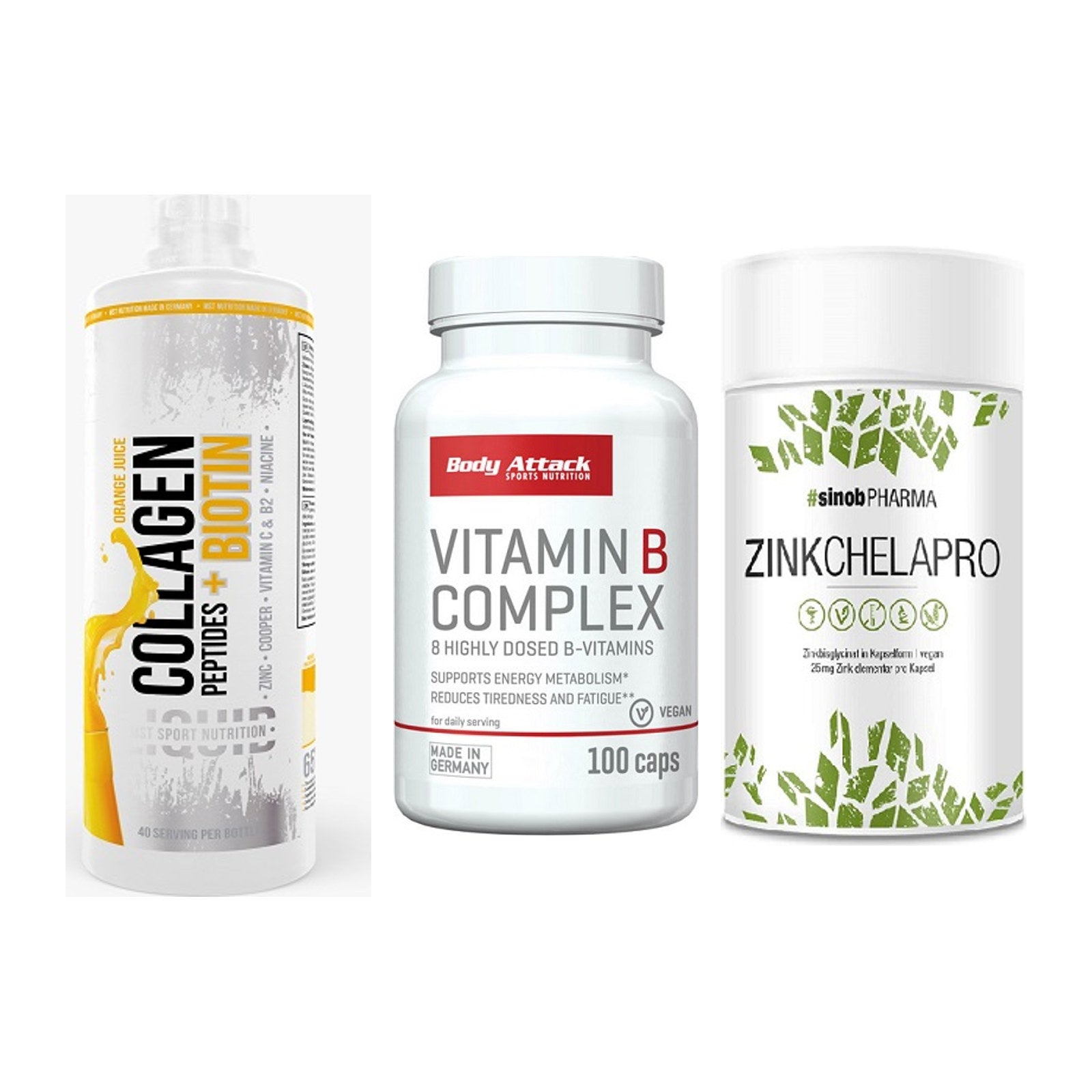 Haut, Haare & Nägel: MST Collagen + Body Attack + Sinob Zink – alle enthaltenen Artikel