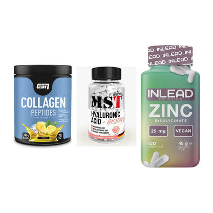 Haut, Haare & Nägel: ESN Collagen + MST Hyaluronic + INLEAD Zink – alle enthaltenen Artikel