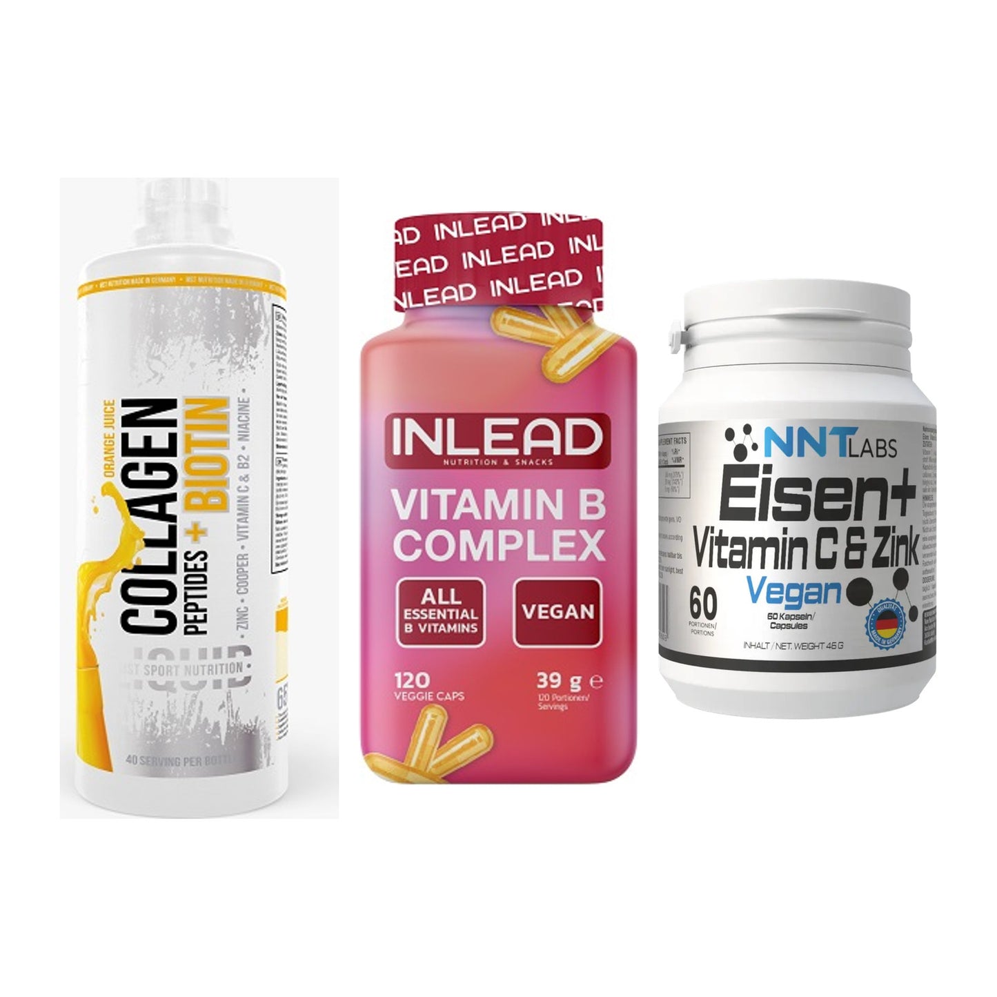 Haut, Haare & Nägel: MST Collagen + INLEAD Vitamin + NNT Eisen – alle enthaltenen Artikel