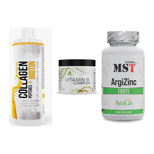 Haut, Haare & Nägel: MST Collagen + Peak Vitamin B + MST ArgiZinc – alle enthaltenen Artikel
