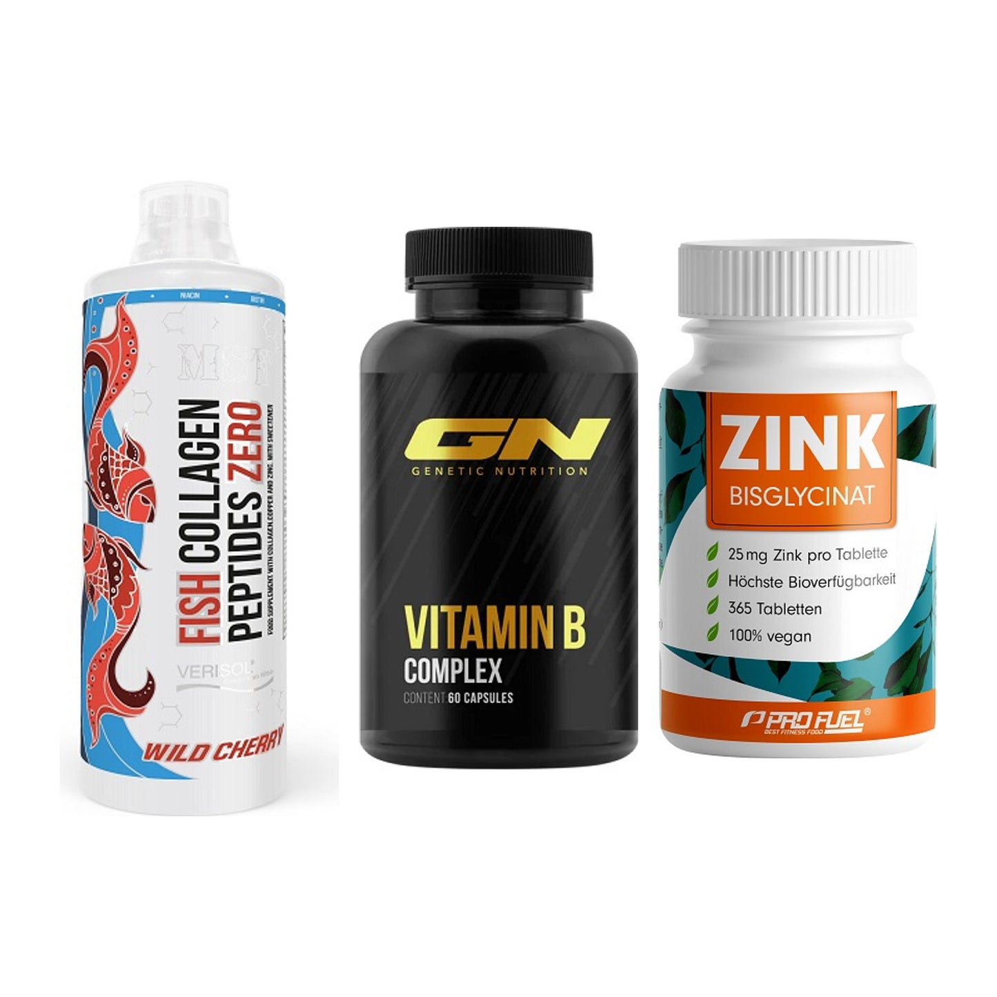 Haut, Haare & Nägel: MST Fish + GN Vitamin + ProFuel Zink – alle enthaltenen Artikel