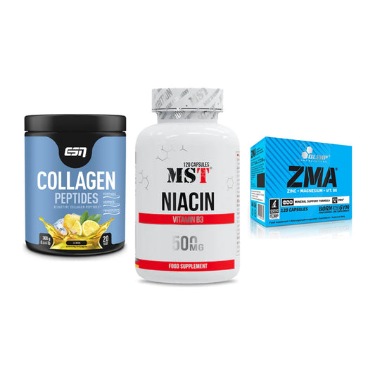 Haut, Haare & Nägel: ESN Collagen Peptides + MST Niacin + Olimp ZMA – alle enthaltenen Artikel