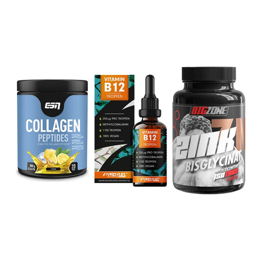 Haut, Haare & Nägel: ESN Collagen + ProFuel Vitami + Big Zone Zink – alle enthaltenen Artikel