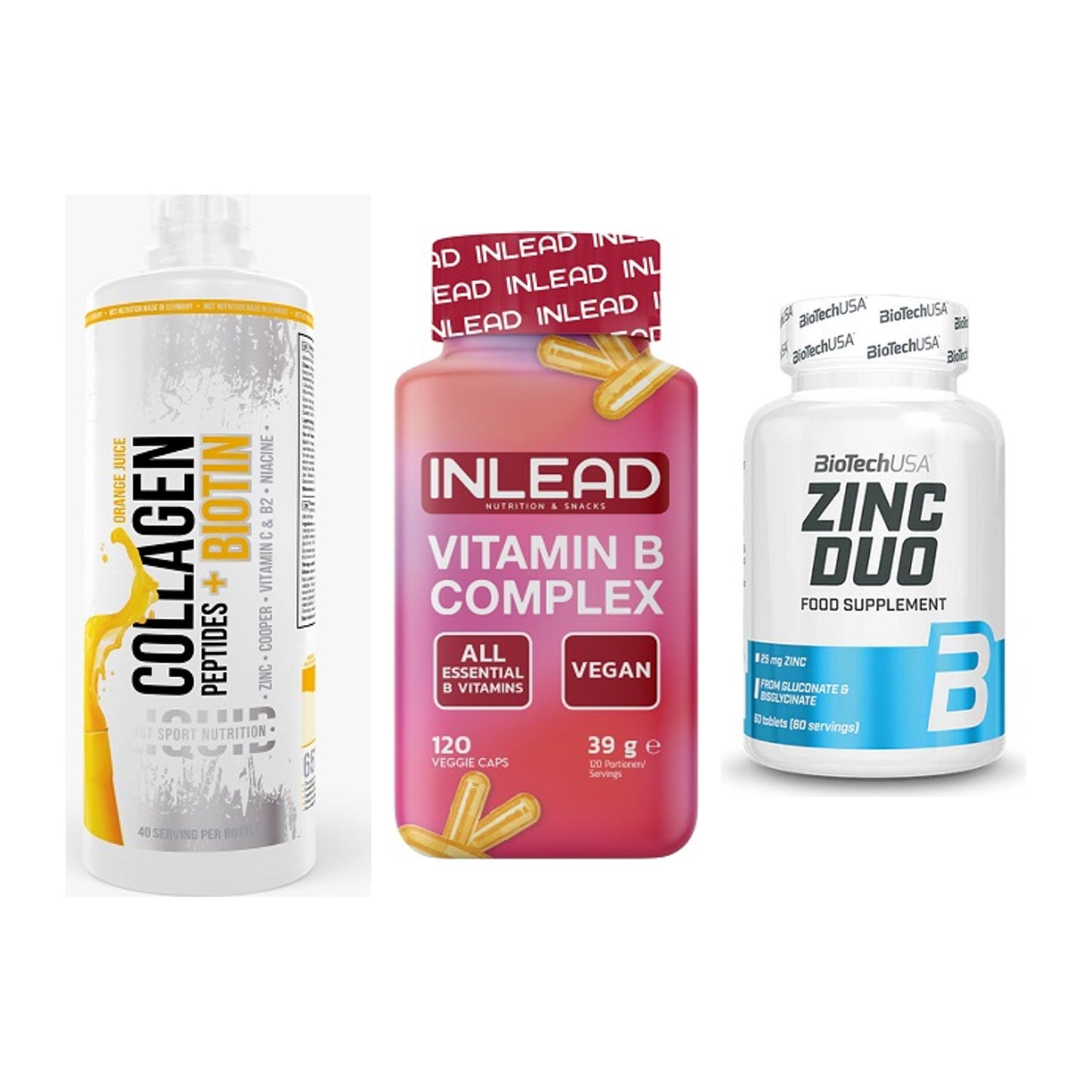 Haut, Haare & Nägel: MST Collagen + INLEAD Vitamin + BioTech Zinc – alle enthaltenen Artikel