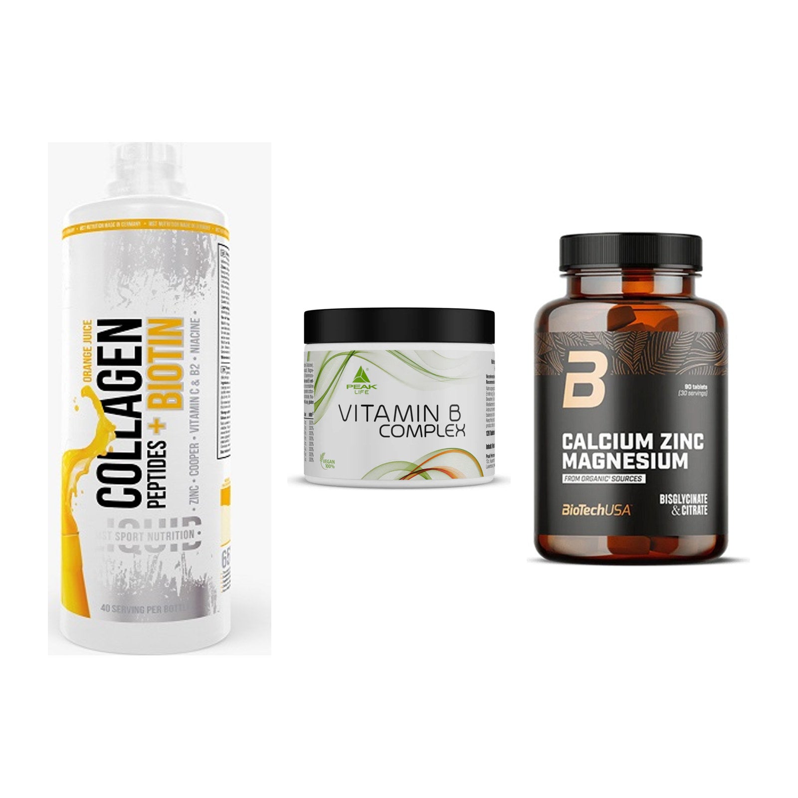 Haut, Haare & Nägel: MST Collagen + Peak Vitamin B + BioTech Calciu – alle enthaltenen Artikel
