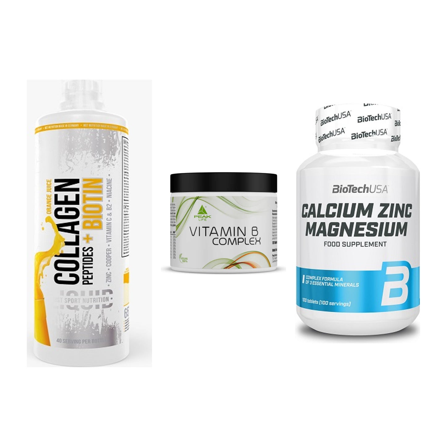Haut, Haare & Nägel: MST Collagen + Peak Vitamin B + BioTech Calciu – alle enthaltenen Artikel