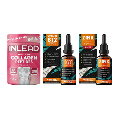 Haut, Haare & Nägel: INLEAD Collage + ProFuel Vitami + ProFuel Zink – alle enthaltenen Artikel