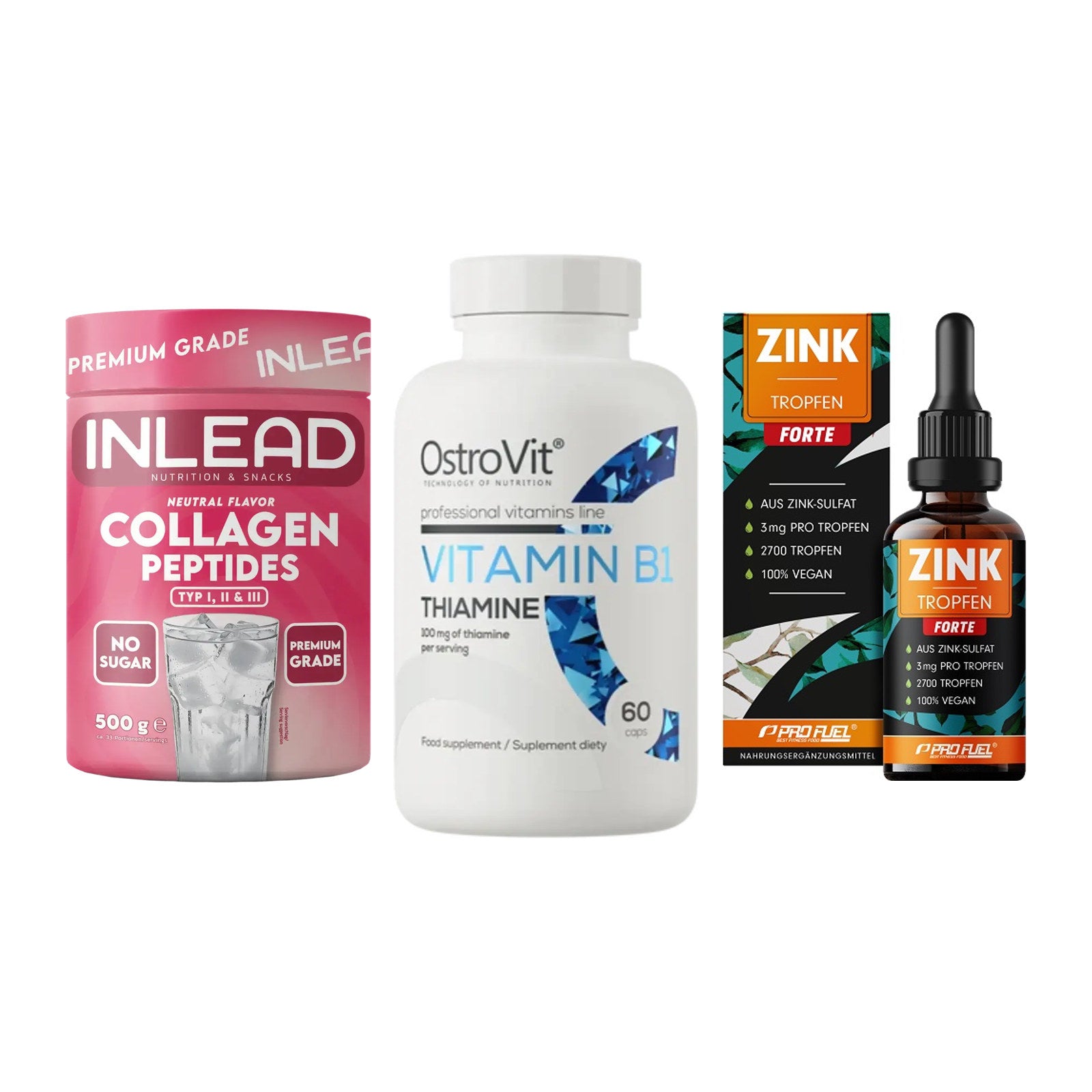 Haut, Haare & Nägel: INLEAD Collage + Ostrovit + ProFuel Zink – alle enthaltenen Artikel