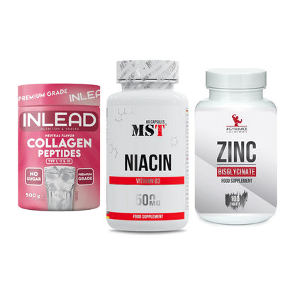 Haut, Haare & Nägel: INLEAD Collage + MST Niacin + #GYMJUICE ZINC – alle enthaltenen Artikel