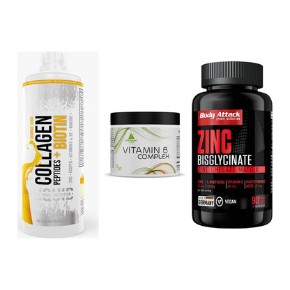 Haut, Haare & Nägel: MST Collagen + Peak Vitamin B + Body Attack – alle enthaltenen Artikel