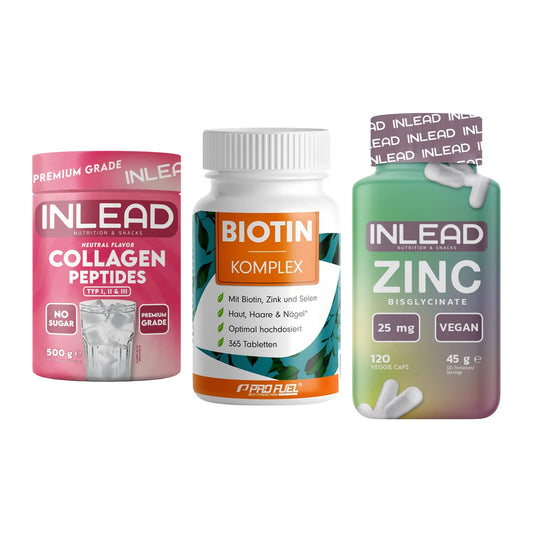 Haut, Haare & Nägel: INLEAD Collage + ProFuel BIOTIN + INLEAD Zink – alle enthaltenen Artikel