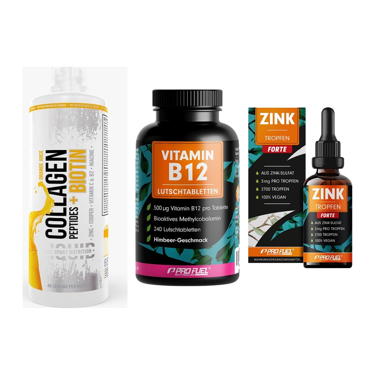 Haut, Haare & Nägel: MST Collagen + ProFuel Vitami + ProFuel Zink – alle enthaltenen Artikel