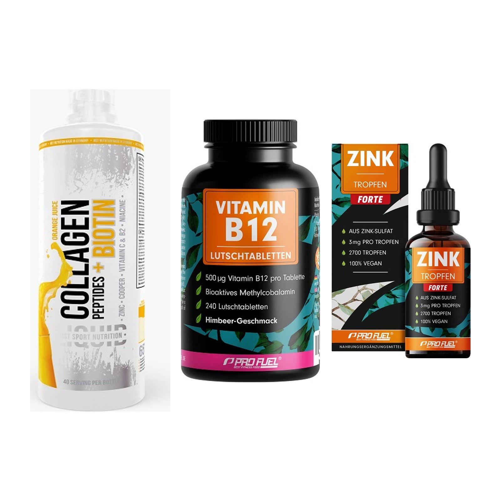 Haut, Haare & Nägel: MST Collagen + ProFuel Vitami + ProFuel Zink – alle enthaltenen Artikel