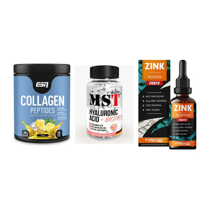 Haut, Haare & Nägel: ESN Collagen + MST Hyaluronic + ProFuel Zink – alle enthaltenen Artikel