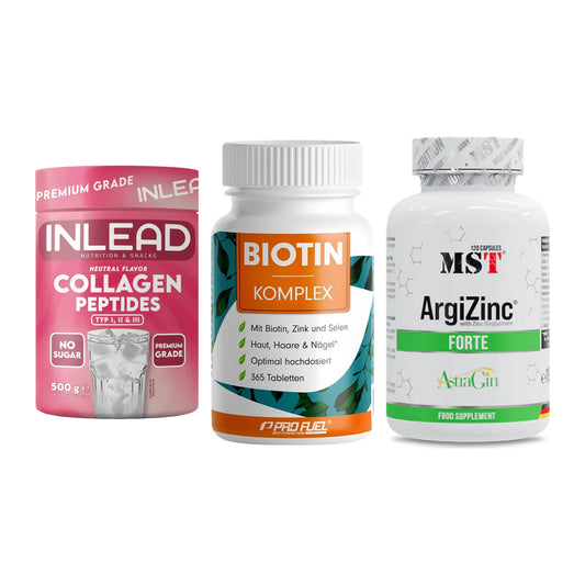 Haut, Haare & Nägel: INLEAD Collage + ProFuel BIOTIN + MST ArgiZinc – alle enthaltenen Artikel