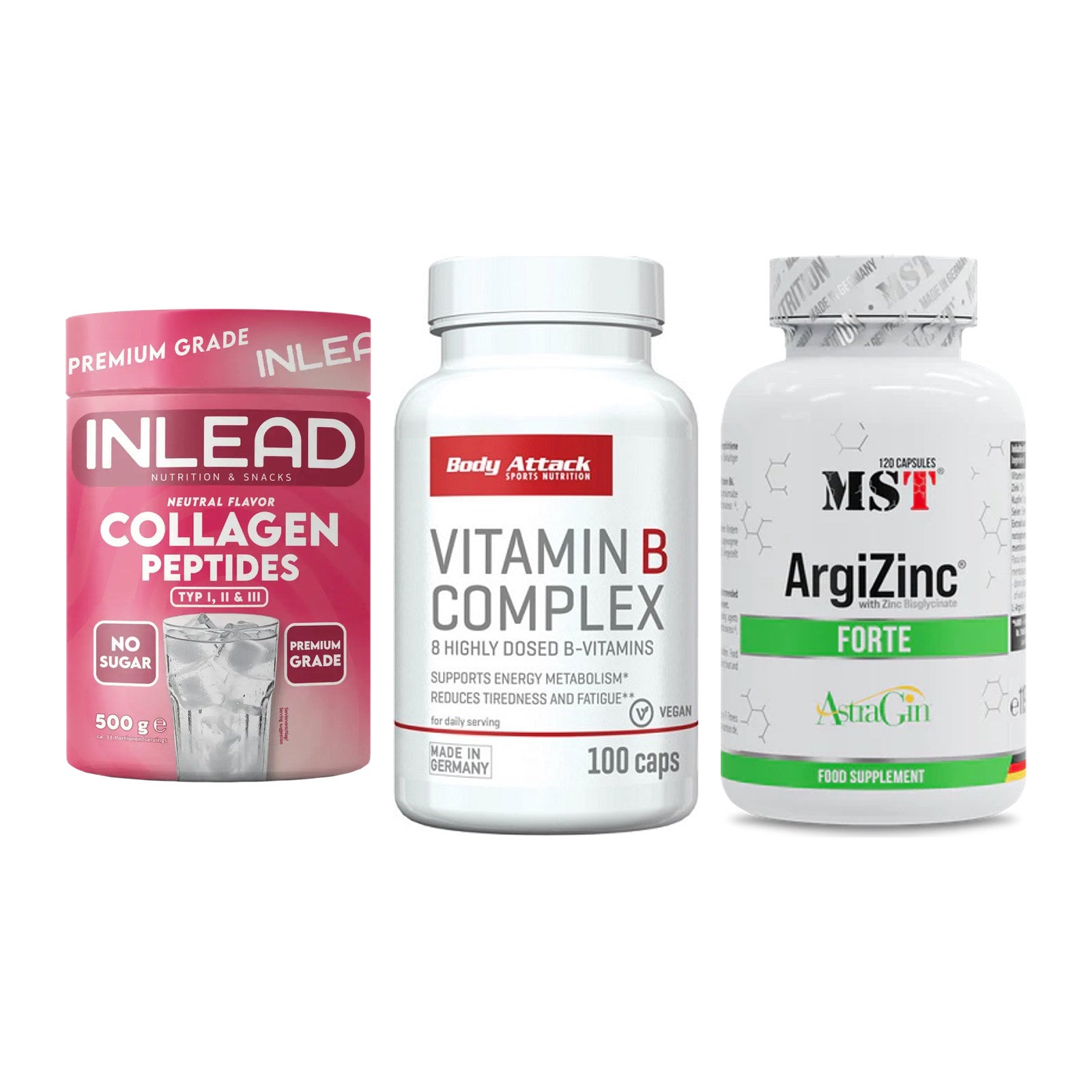 Haut, Haare & Nägel: INLEAD Collage + Body Attack + MST ArgiZinc – alle enthaltenen Artikel