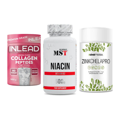 Haut, Haare & Nägel: INLEAD Collage + MST Niacin + Sinob Zink – alle enthaltenen Artikel