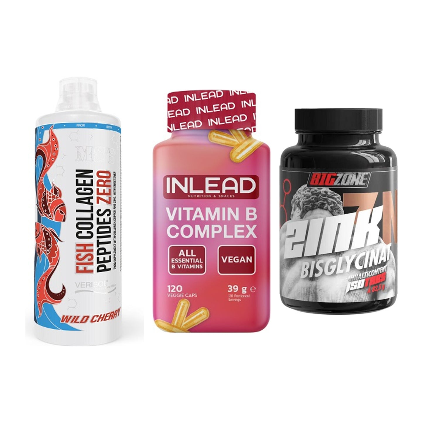 Haut, Haare & Nägel: MST Fish + INLEAD Vitamin + Big Zone Zink – alle enthaltenen Artikel