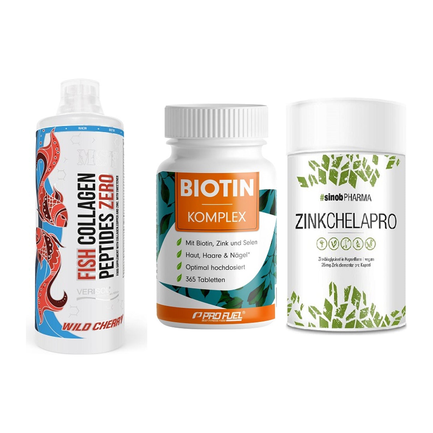 Haut, Haare & Nägel: MST Fish + ProFuel BIOTIN + Sinob Zink – alle enthaltenen Artikel