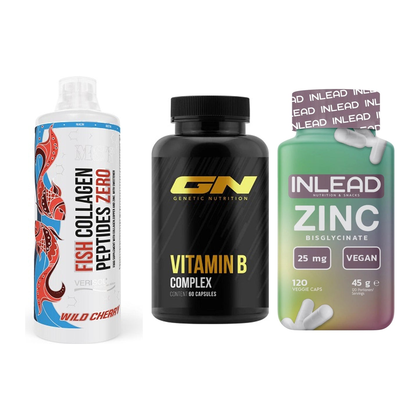 Haut, Haare & Nägel: MST Fish + GN Vitamin + INLEAD Zink – alle enthaltenen Artikel