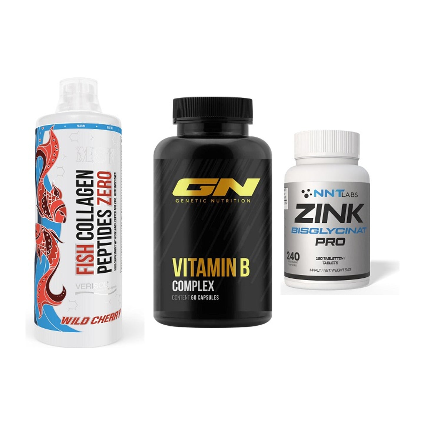 Haut, Haare & Nägel: MST Fish + GN Vitamin + NNT Zink 50mg – alle enthaltenen Artikel