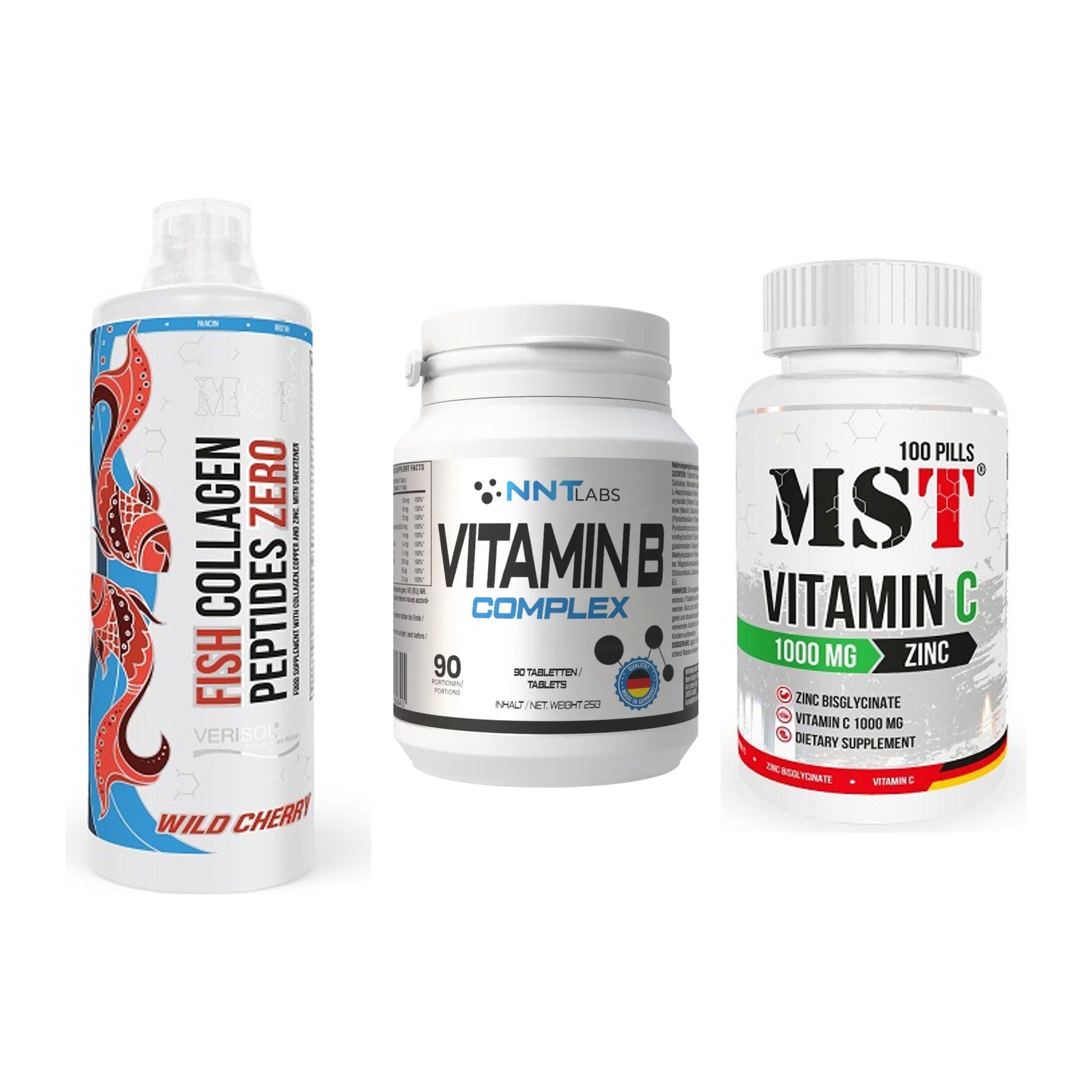 Haut, Haare & Nägel: MST Fish + NNT Vitamin B + MST Vitamin C – alle enthaltenen Artikel