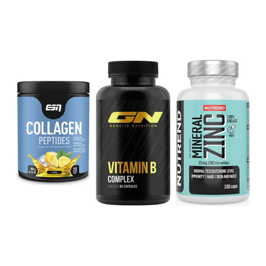 Haut, Haare & Nägel: ESN Collagen + GN Vitamin + Nutrend Zinc – alle enthaltenen Artikel