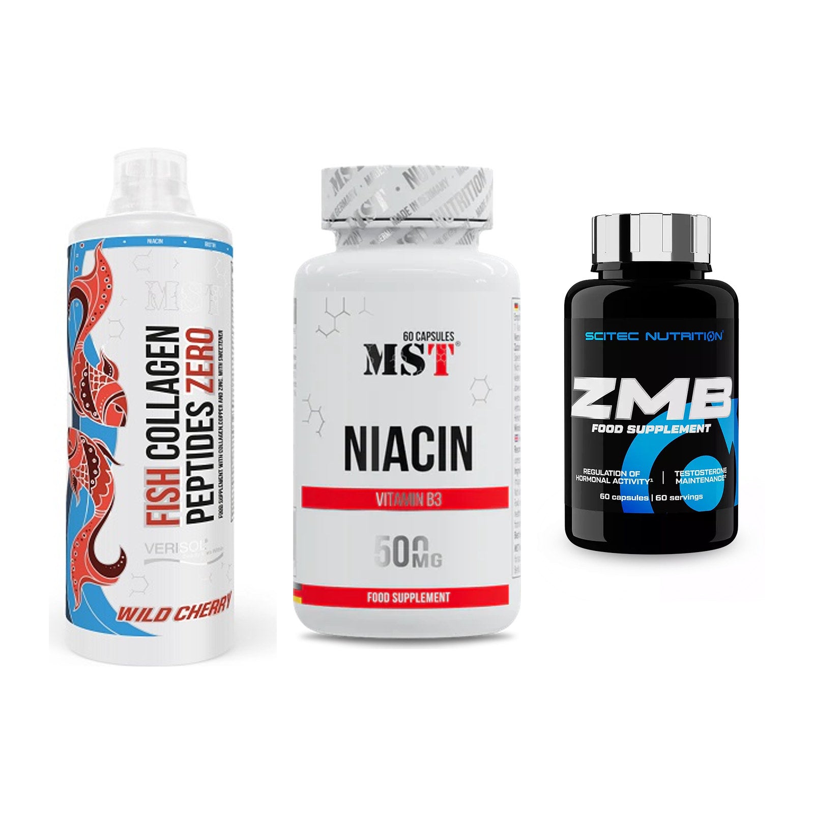 Haut, Haare & Nägel: MST Fish + MST Niacin + Scitec ZMB – alle enthaltenen Artikel