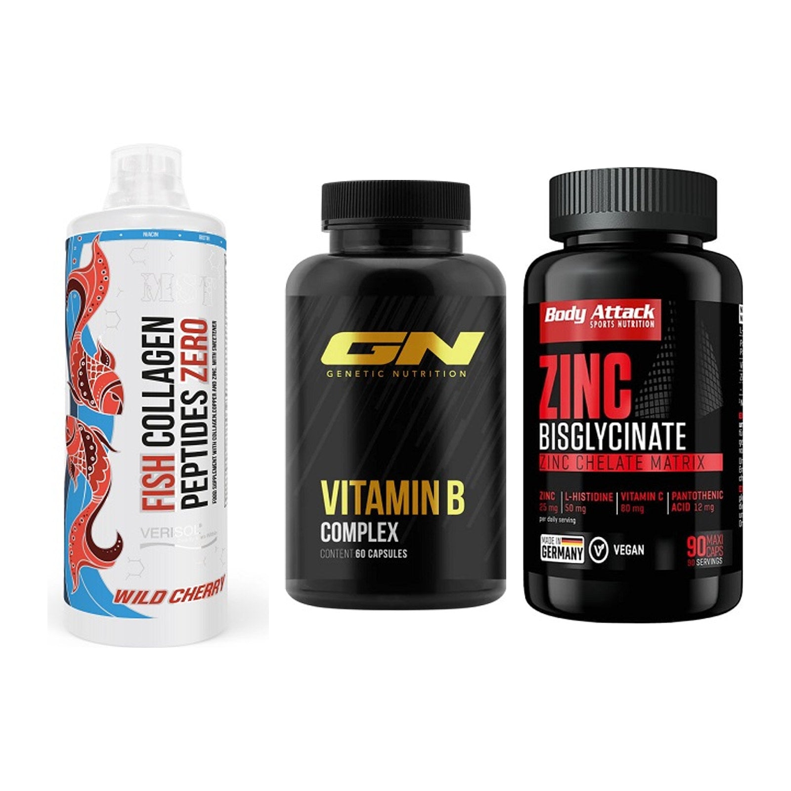 Haut, Haare & Nägel: MST Fish + GN Vitamin + Body Attack – alle enthaltenen Artikel