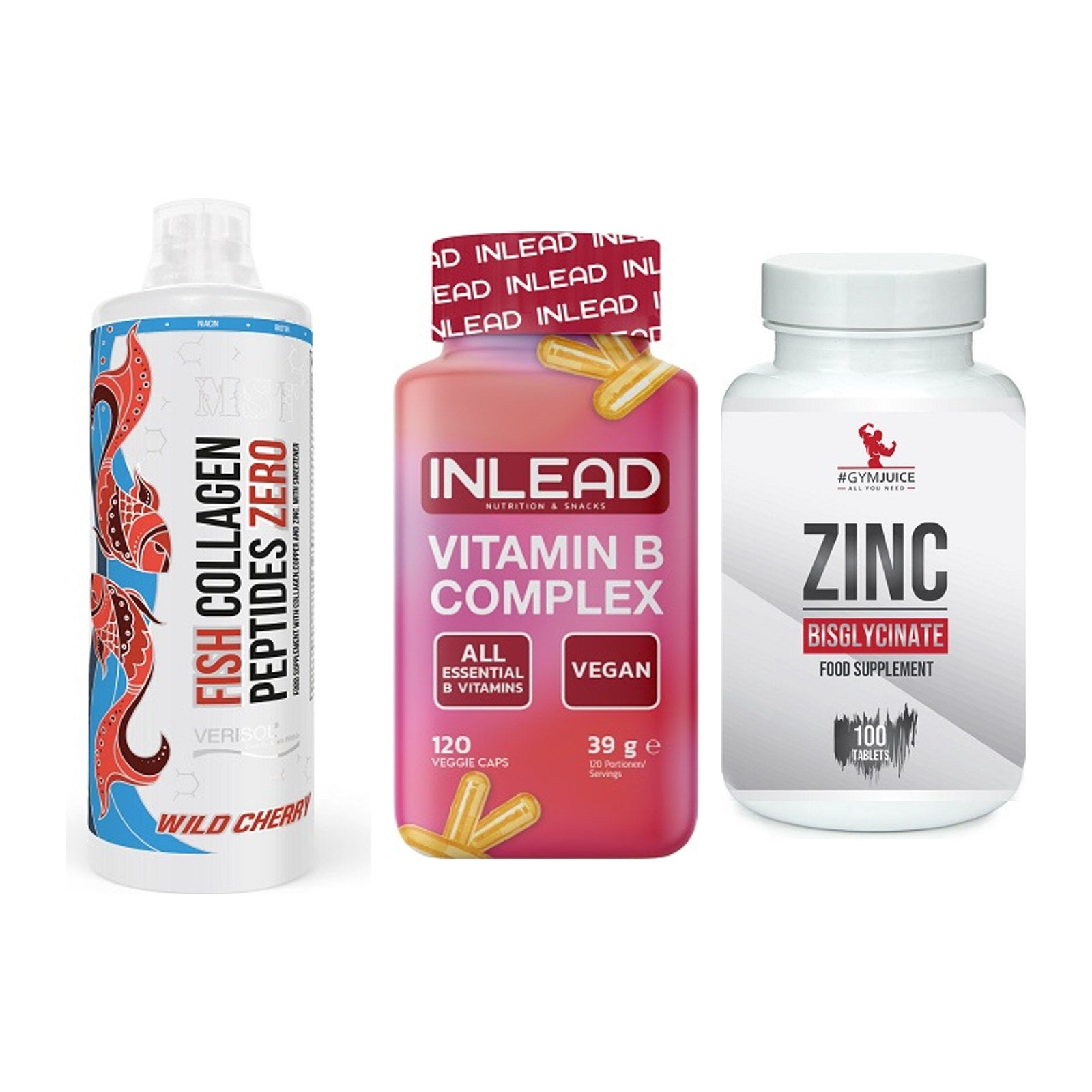 Haut, Haare & Nägel: MST Fish + INLEAD Vitamin + #GYMJUICE ZINC – alle enthaltenen Artikel