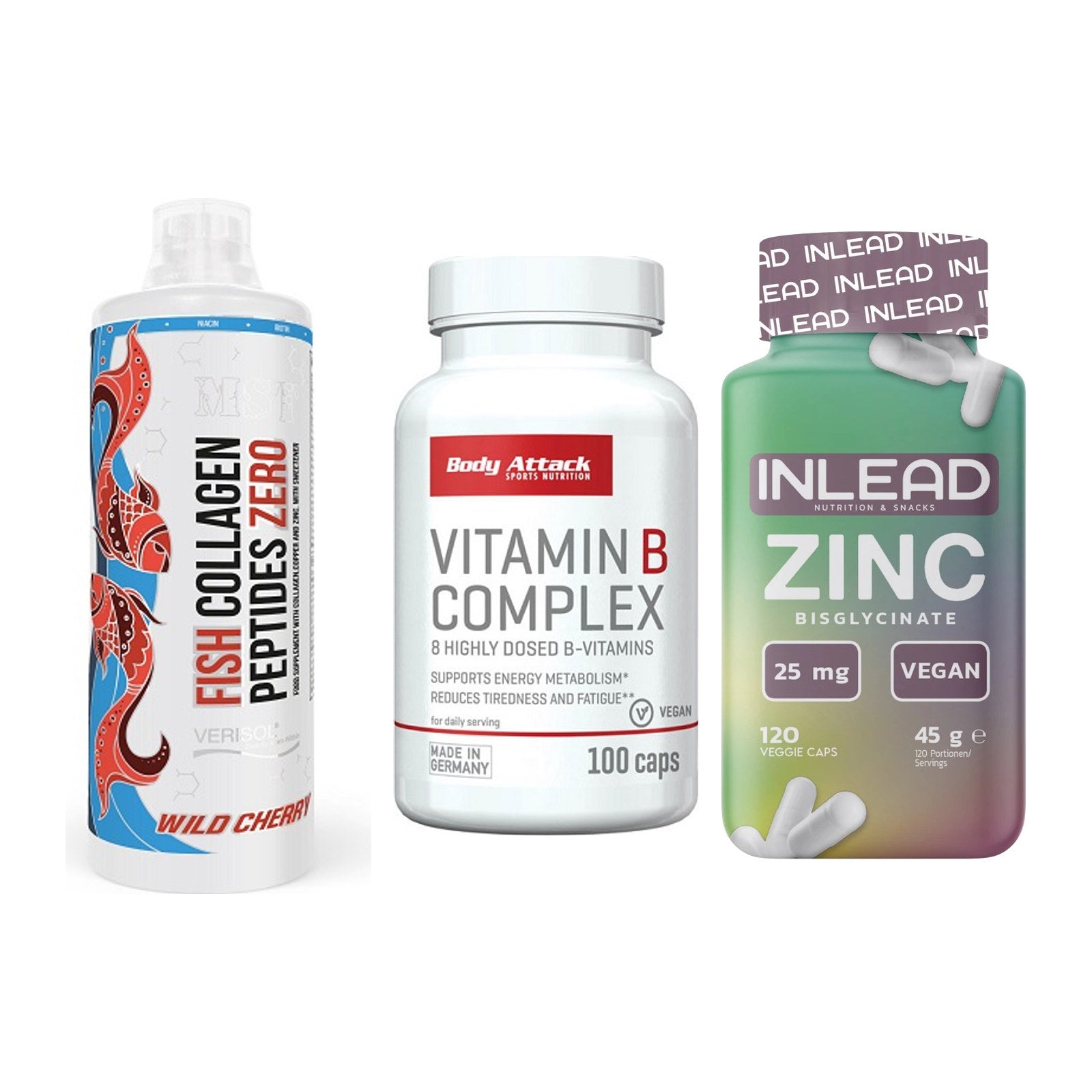 Haut, Haare & Nägel: MST Fish + Body Attack + INLEAD Zink – alle enthaltenen Artikel