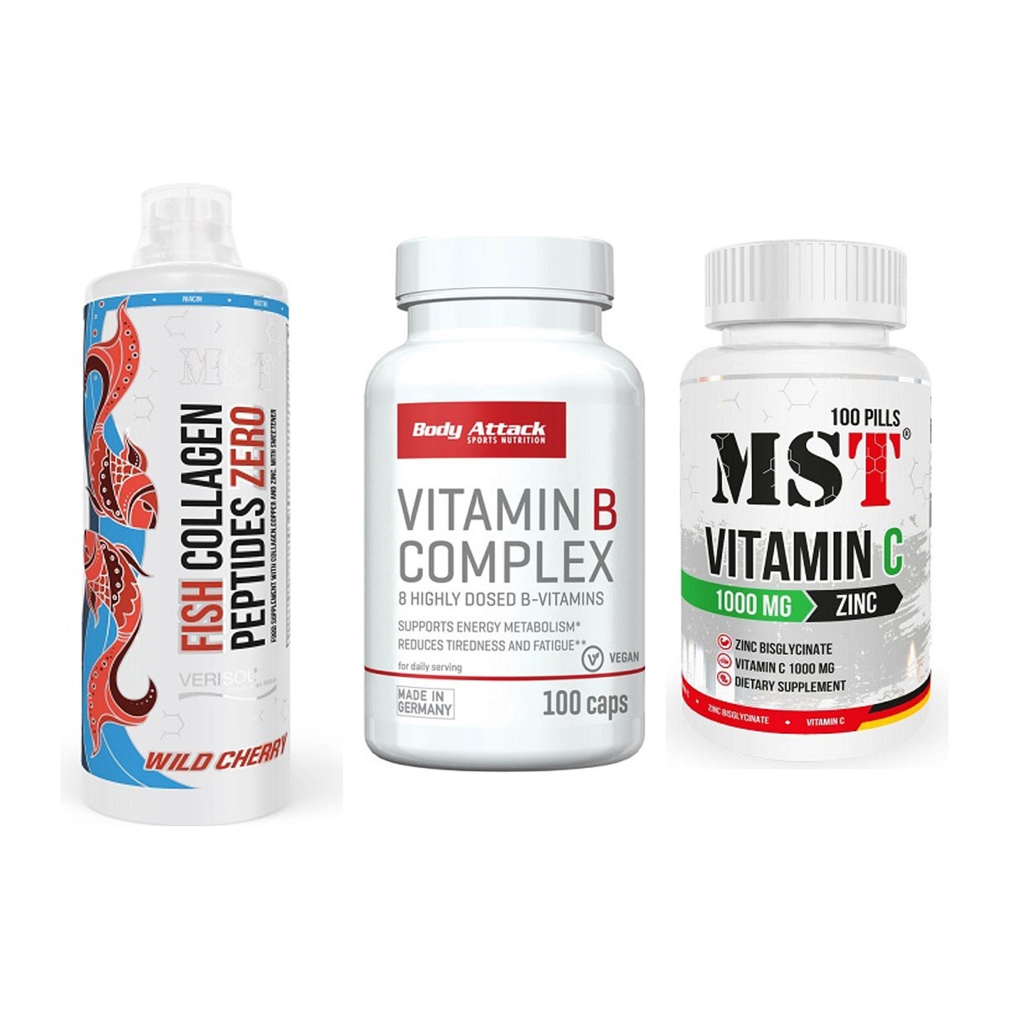 Haut, Haare & Nägel: MST Fish + Body Attack + MST Vitamin C – alle enthaltenen Artikel