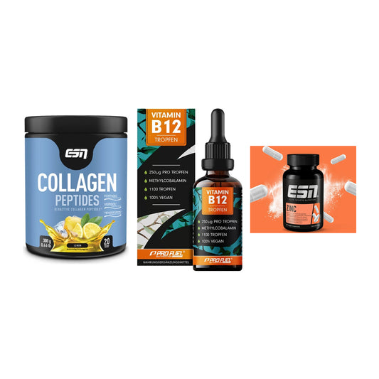 Haut, Haare & Nägel: ESN Collagen + ProFuel Vitami + ESN Zinc – alle enthaltenen Artikel