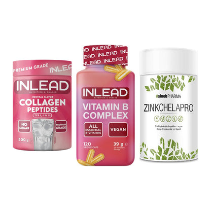 Haut, Haare & Nägel: INLEAD Collage + INLEAD Vitamin + Sinob Zink – alle enthaltenen Artikel