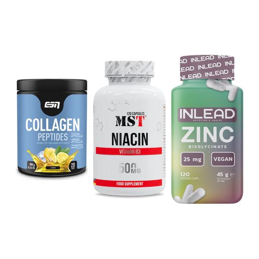 Haut, Haare & Nägel: ESN Collagen + MST Niacin + INLEAD Zink – alle enthaltenen Artikel