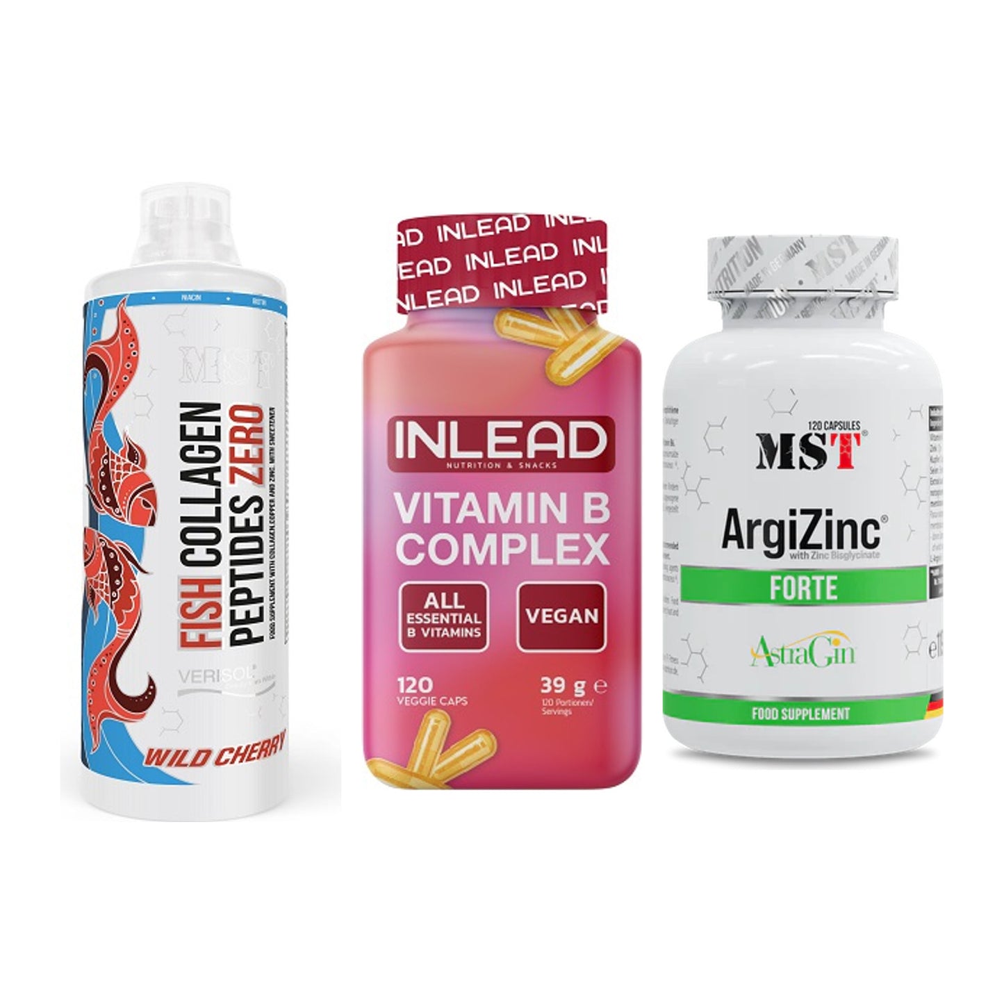 Haut, Haare & Nägel: MST Fish + INLEAD Vitamin + MST ArgiZinc – alle enthaltenen Artikel