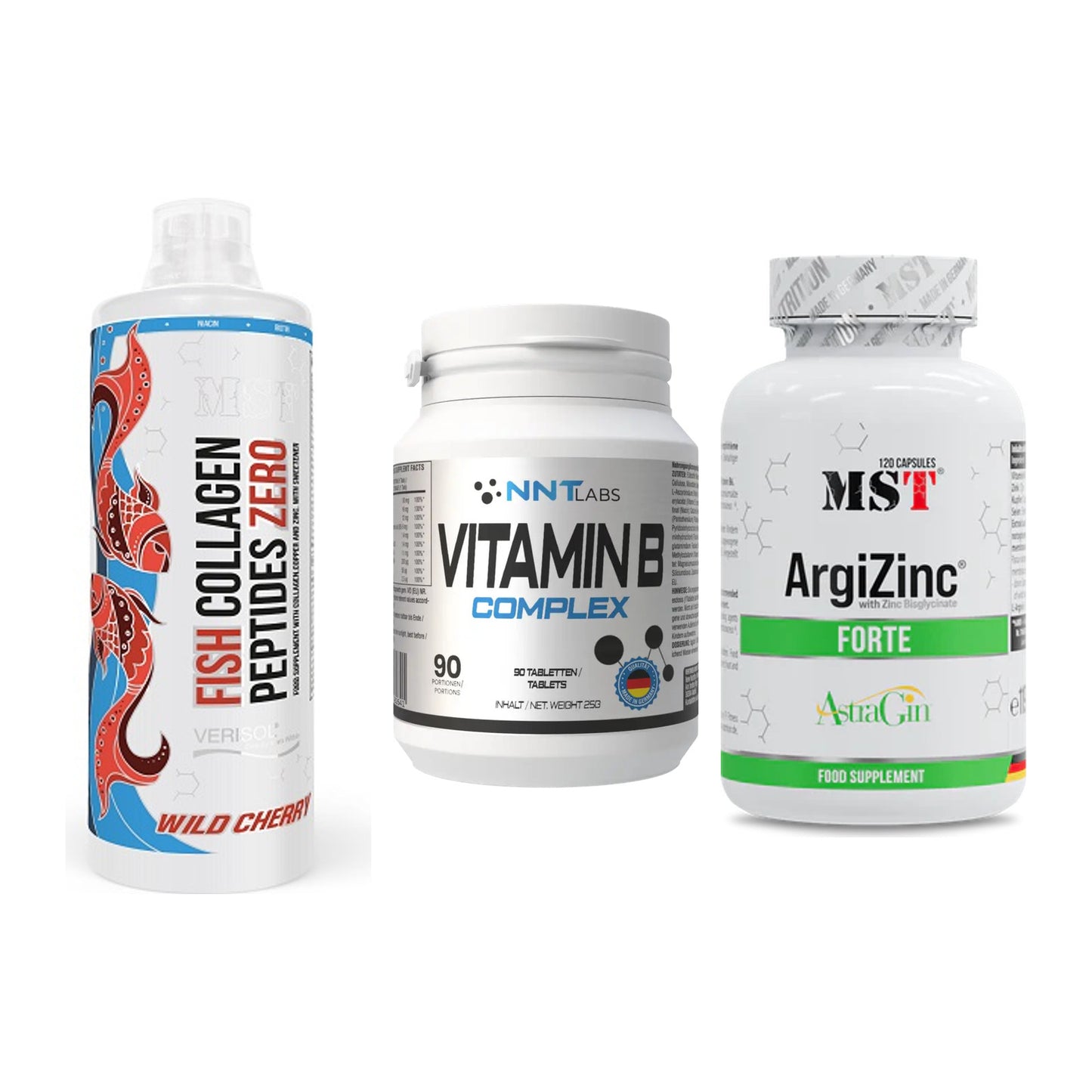 Haut, Haare & Nägel: MST Fish + NNT Vitamin B + MST ArgiZinc – alle enthaltenen Artikel