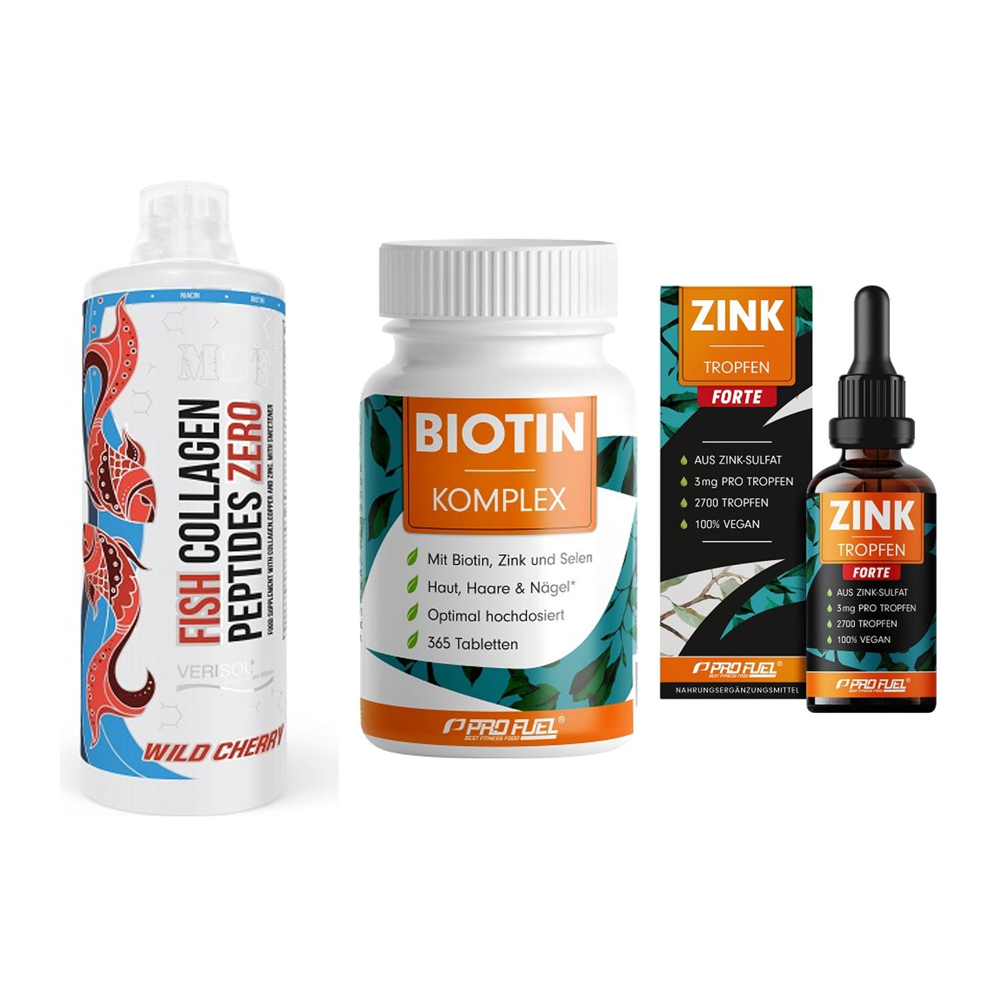 Haut, Haare & Nägel: MST Fish + ProFuel BIOTIN + ProFuel Zink – alle enthaltenen Artikel