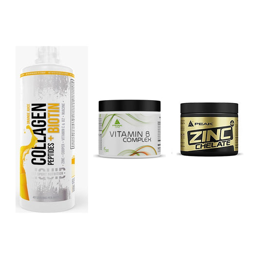 Haut, Haare & Nägel: MST Collagen + Peak Vitamin B + Peak Zink – alle enthaltenen Artikel