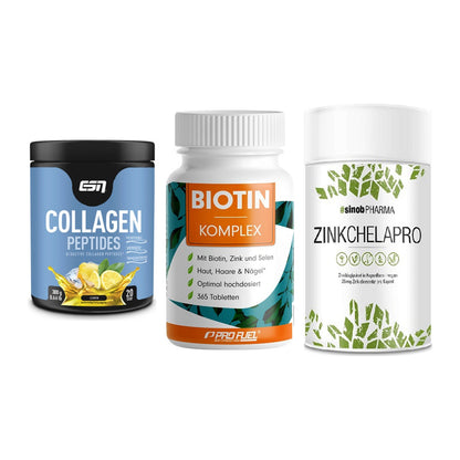 Haut, Haare & Nägel: ESN Collagen + ProFuel BIOTIN + Sinob Zink – alle enthaltenen Artikel