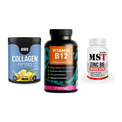 Haut, Haare & Nägel: ESN Collagen + ProFuel Vitami + MST Zinc – alle enthaltenen Artikel