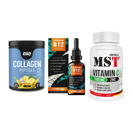 Haut, Haare & Nägel: ESN Collagen + ProFuel Vitami + MST Vitamin C – alle enthaltenen Artikel