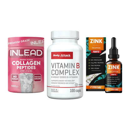 Haut, Haare & Nägel: INLEAD Collage + Body Attack + ProFuel Zink – alle enthaltenen Artikel